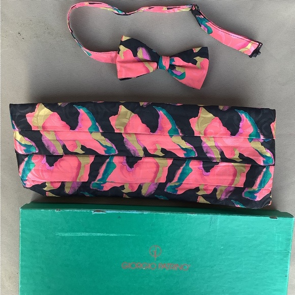 Giorgi Patrino floral bow tie and cummerbund - Picture 1 of 2